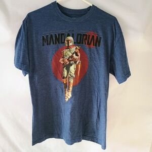 Star Wars The Mandalorian T-SHIRT‎ Men's L Blue  Mad Engine